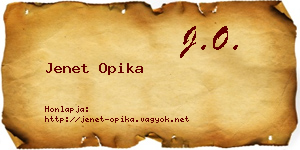 Jenet Opika névjegykártya